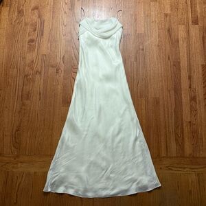 Dollar ivory strappy cowl neck A line wedding dress size M